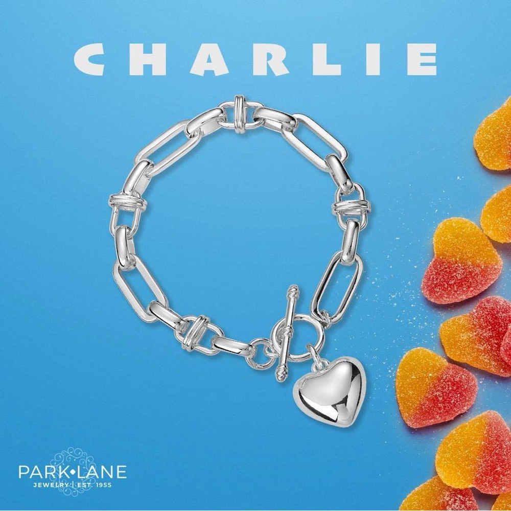 Park Lane Charlie Bracelet - Silver Heart Link Bracelet